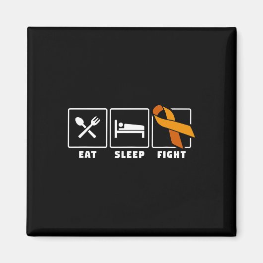 Aimant Manger Dormir Combattre Sensibilisation à la leucé (Devant)