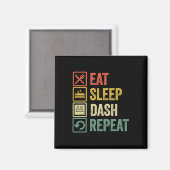 Aimant Manger Dormir Dash Répéter Jeu Vidéo Géométrie Vid (Recto/Verso)