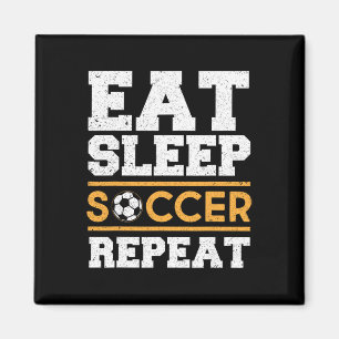 Aimant Manger Dormir Football Répéter - Cadeau de footbal