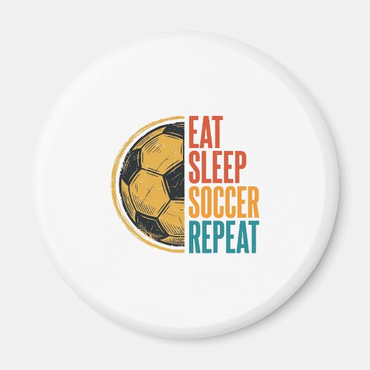 Aimant Manger Dormir Football Répéter Conception de Maill (Devant)