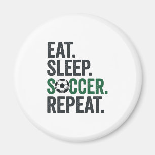 Aimant Manger Dormir Football Répéter Design T-Shirt Vint
