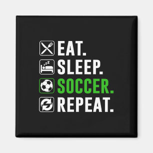 Aimant Manger Dormir Football Répéter Joueur de Football