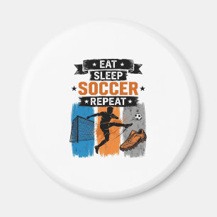 Aimant Manger Dormir Football Répéter Vintage Maillot de 