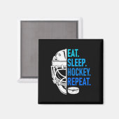 Aimant Manger Dormir Hockey Répéter Les passionnés d'athl (Recto/Verso)