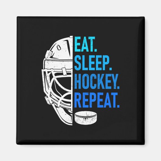 Aimant Manger Dormir Hockey Répéter Les passionnés d'athl (Devant)