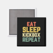 Aimant Manger Dormir Kickbox Répéter Kickboxing Kick Boxi (Recto/Verso)