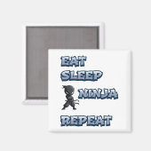Aimant Manger, Dormir, Ninja, Répéter (Recto/Verso)