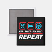 Aimant Manger dormir sim course répéter pour les fans de (Recto/Verso)