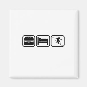 Aimant Manger, Dormir, Skier Et Répéter J'adore Skier Tou