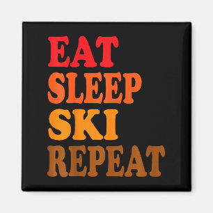 Aimant Manger dormir skier répéter montagne hiver chalet
