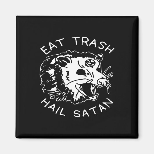 Aimant Manger les ordures, vive Satan, pyjama de Noël ass (Devant)