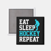 Aimant Manger Sommeil Hockey Répéter (Recto/Verso)