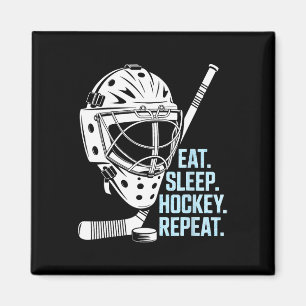 Aimant Manger Sommeil Hockey Répéter Masque de Hockey Bât