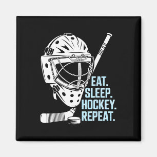 Aimant Manger Sommeil Hockey Répéter Masque de Hockey Bât