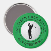 Aimant Manger Vert Dormir Golf Répéter Tour Golfeur Amate (Recto/Verso)