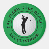 Aimant Manger Vert Dormir Golf Répéter Tour Golfeur Amate (Devant)