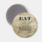 Aimant Mangez Boire et être marié - Enregistrer la date (Recto/Verso)