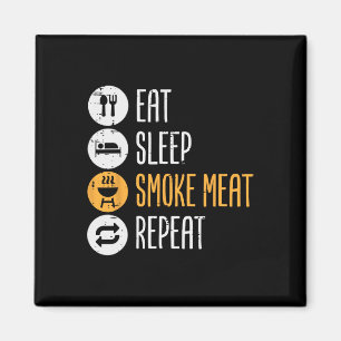 Aimant Mangez Du Sommeil Grill Viande Répéter Le Barbecue
