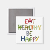 Aimant Mangez en santé et soyez heureux - Rappel nutritio (Recto/Verso)