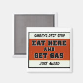 Aimant Mangez ici et obtenez du gaz (Recto/Verso)