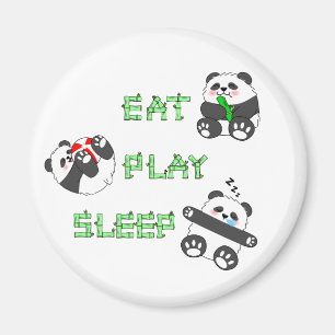 Aimant Mangez Jouer Sleep Cute Baby Panda Vie Confortable