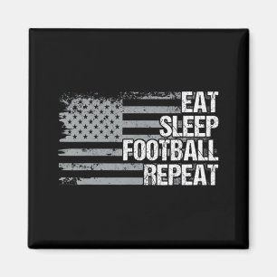 Aimant Mangez Le Football Dormir Répétez Le Drapeau US Ho