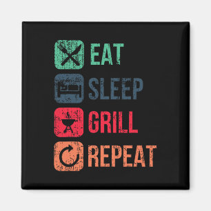 Aimant Mangez le grill du sommeil Répéter
