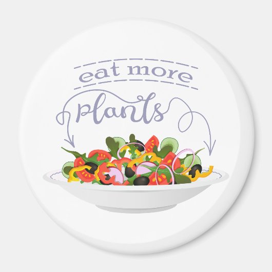 Aimant Mangez plus de plantes frais motivation salade let (Devant)