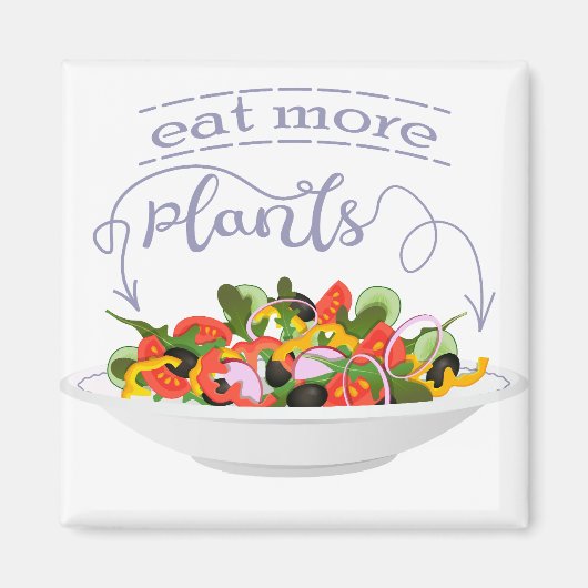 Aimant Mangez plus de plantes frais motivation salade let (Devant)