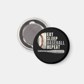 Aimant Mangez Sleep Baseball Répéter Funny Baseball Playe (Recto/Verso)