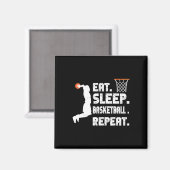 Aimant Mangez Sleep Basketball Répéter Basketball Sports  (Recto/Verso)