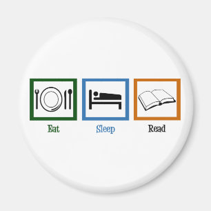 Aimant Mangez Sleep Lire Livres Drôle Bookworm