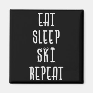Aimant Mangez Sleep Ski Répéter Funny Ski Skier Cadeau