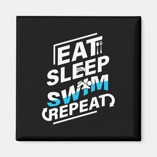 Aimant Mangez Sleep Swim (Devant)