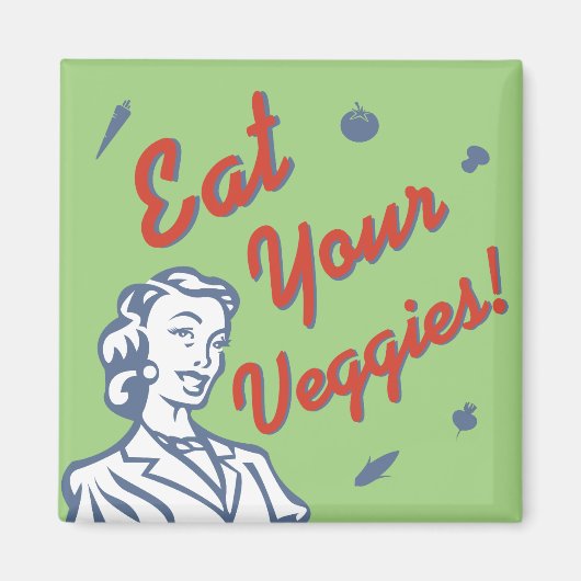 Aimant Mangez votre femme rétro Légume (Devant)