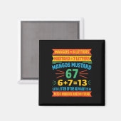 Aimant Mangos Moutarde 67 Tee Drôle Code Alphabet M Mème (Recto/Verso)