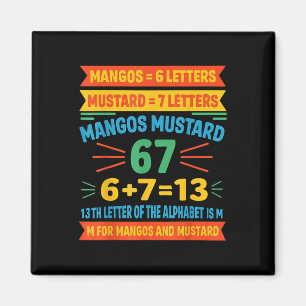 Aimant Mangos Moutarde 67 Tee Drôle Code Alphabet M Mème 