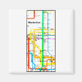 Aimant Manhattan New York Nyc Subway Map Retro Rail Trans (Devant)