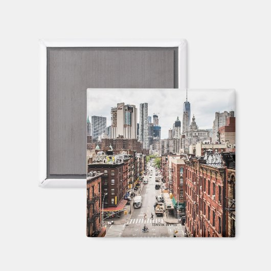 Aimant Manhattan, New York, photo du paysage urbain, (Recto/Verso)