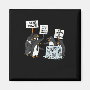 Aimant Manifestation de pingouins contre les tarifs douan