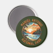 Aimant Manuel Antonio Parc National Rétro Trouvé (Recto/Verso)