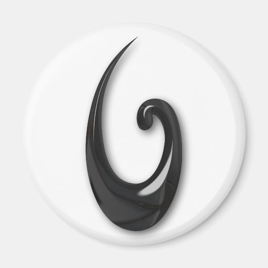 Aimant Maori-Poisson Hook-obsidian (Devant)