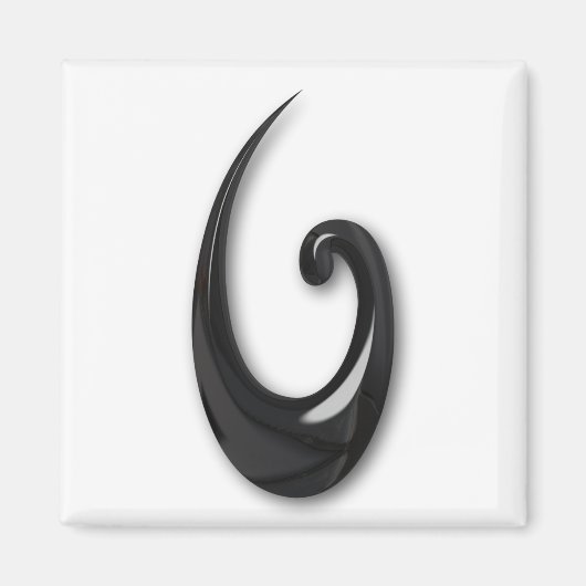 Aimant Maori-Poisson Hook-obsidian (Devant)