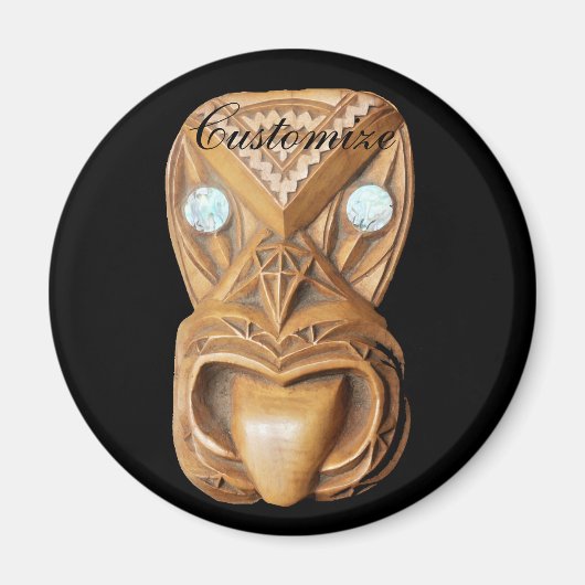 Aimant Maori sculptée Tiki Face Thunder_Cove (Devant)