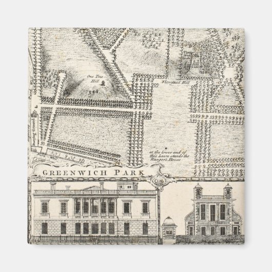 Aimant Map of Greenwich Park (Devant)