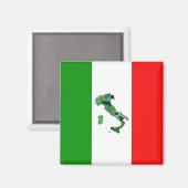 Aimant Map of Italy and Italian Flag (Recto/Verso)