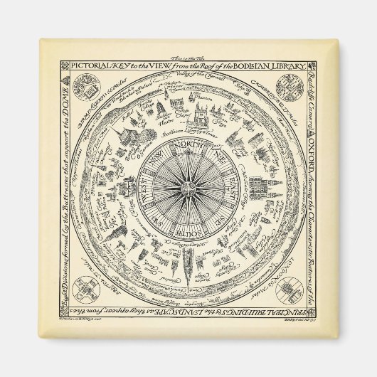 Aimant Map of Oxford view from the Bodleian (Devant)