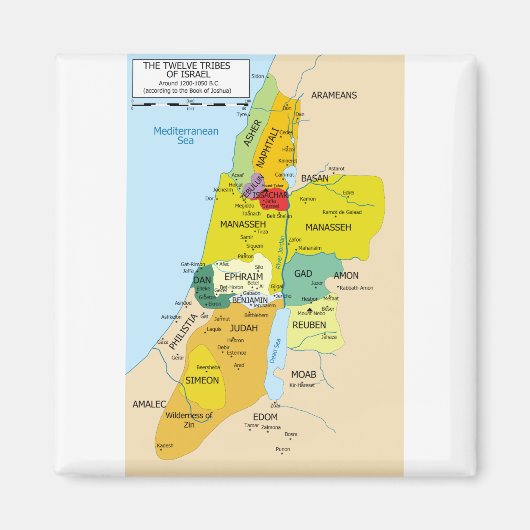 Aimant Map of Twelve Tribes of Israel from 1200 to 1050 (Devant)