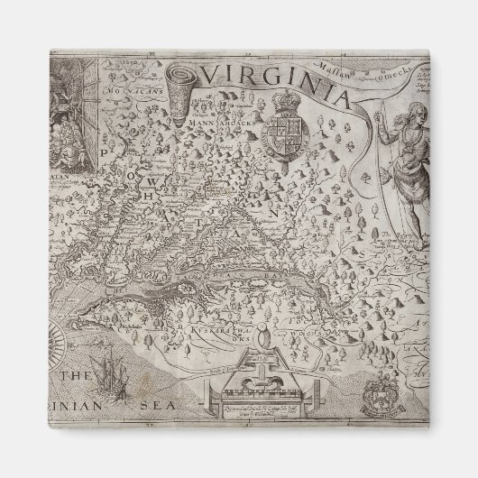 Aimant Map of Virginia, discovered and described by Capta (Devant)