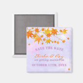 Aimant Maple Feuille Lavender Wedding Enregistrer la date (Recto/Verso)